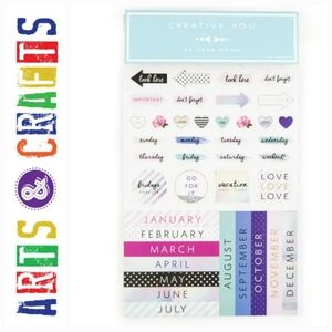 2/$8 Creative You Monthly Multicolor Paper Sticker Book